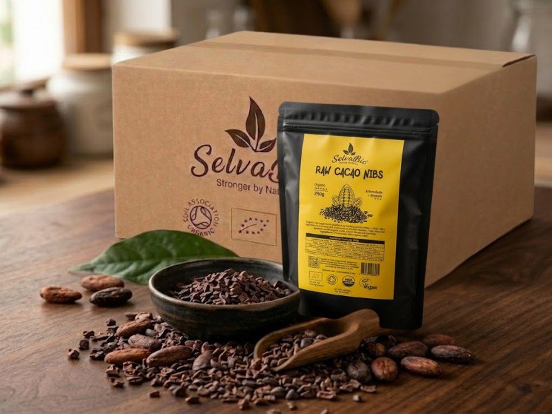 SelvaBio Nibs de Cacao Crudo Orgánico 250g